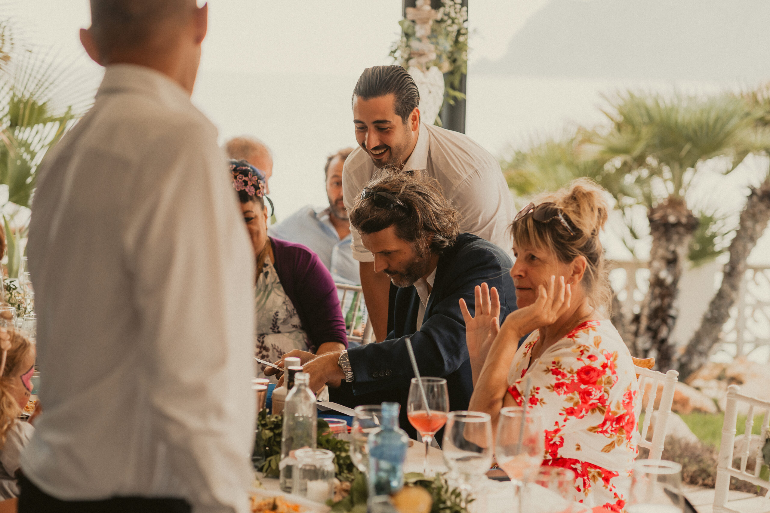 Sieko performing close-up magic at a private event