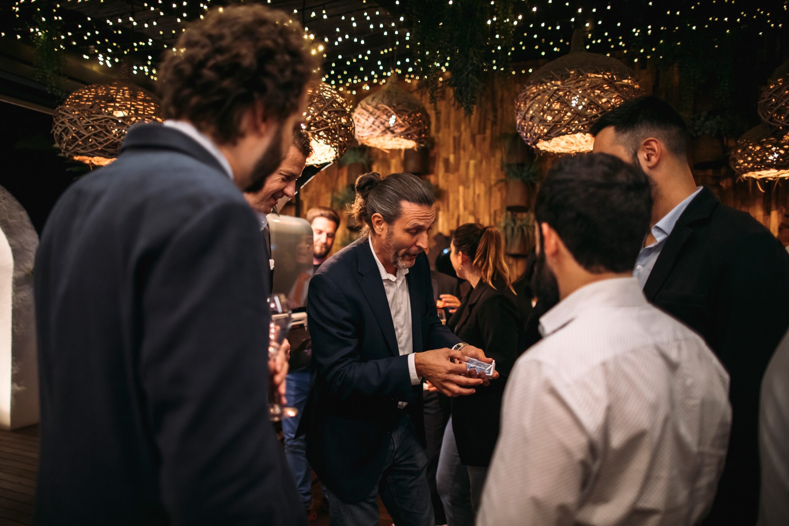 Monaco private event magician performing close-up magic for international guests