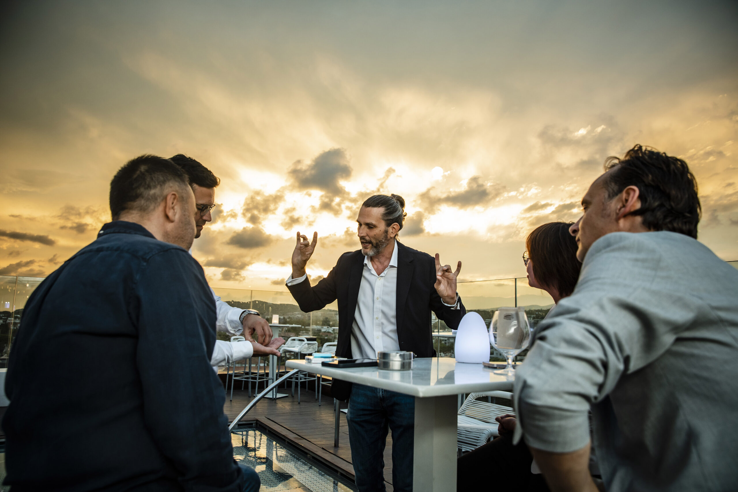 Corporate mentalist performing for an international luxury audience